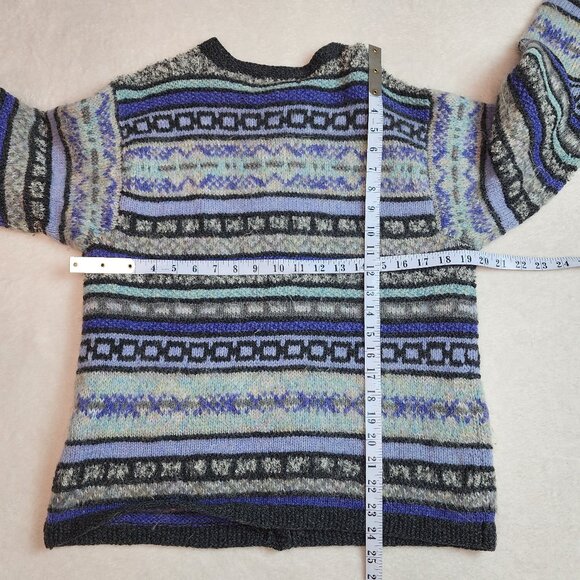 Northern Isles Hand Knit Wool Button Cardigan Sweater Jacket Womens Large - Picture 6 of 7